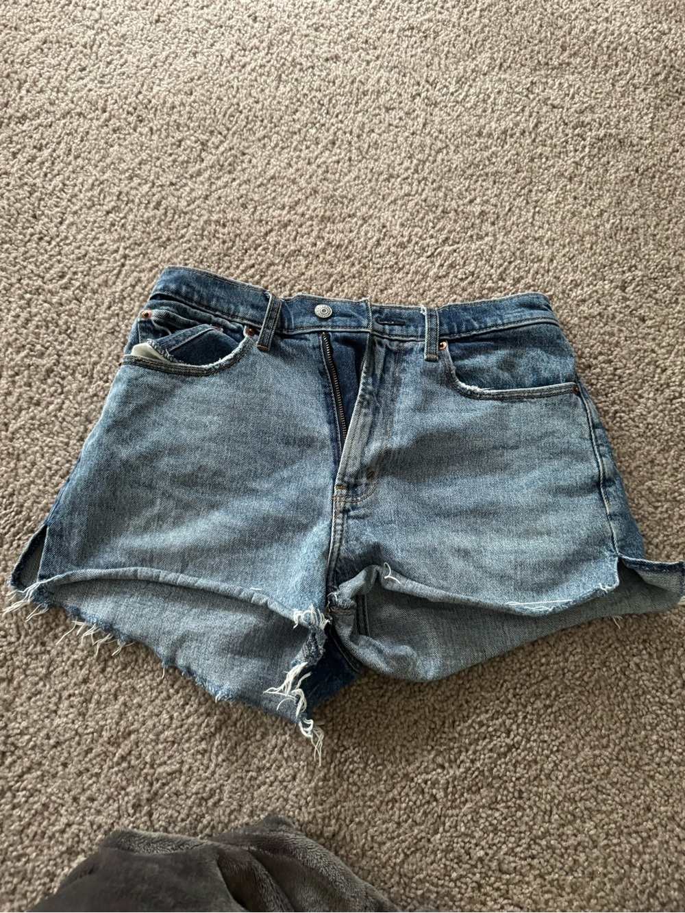 Abercrombie & Fitch Light Blue Distressed Denim Cutoff Shorts Curve Love